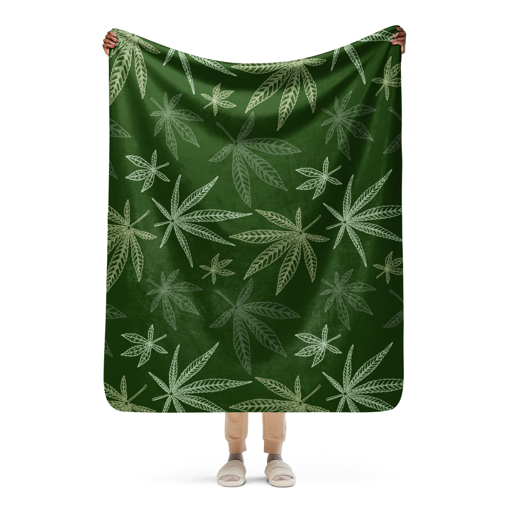 Dark Green Flower Blanket