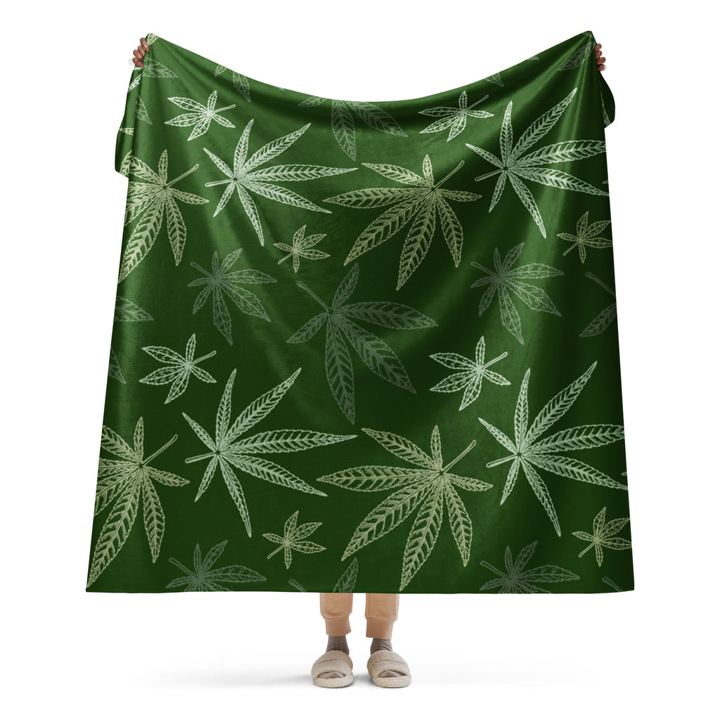 Dark Green Flower Blanket