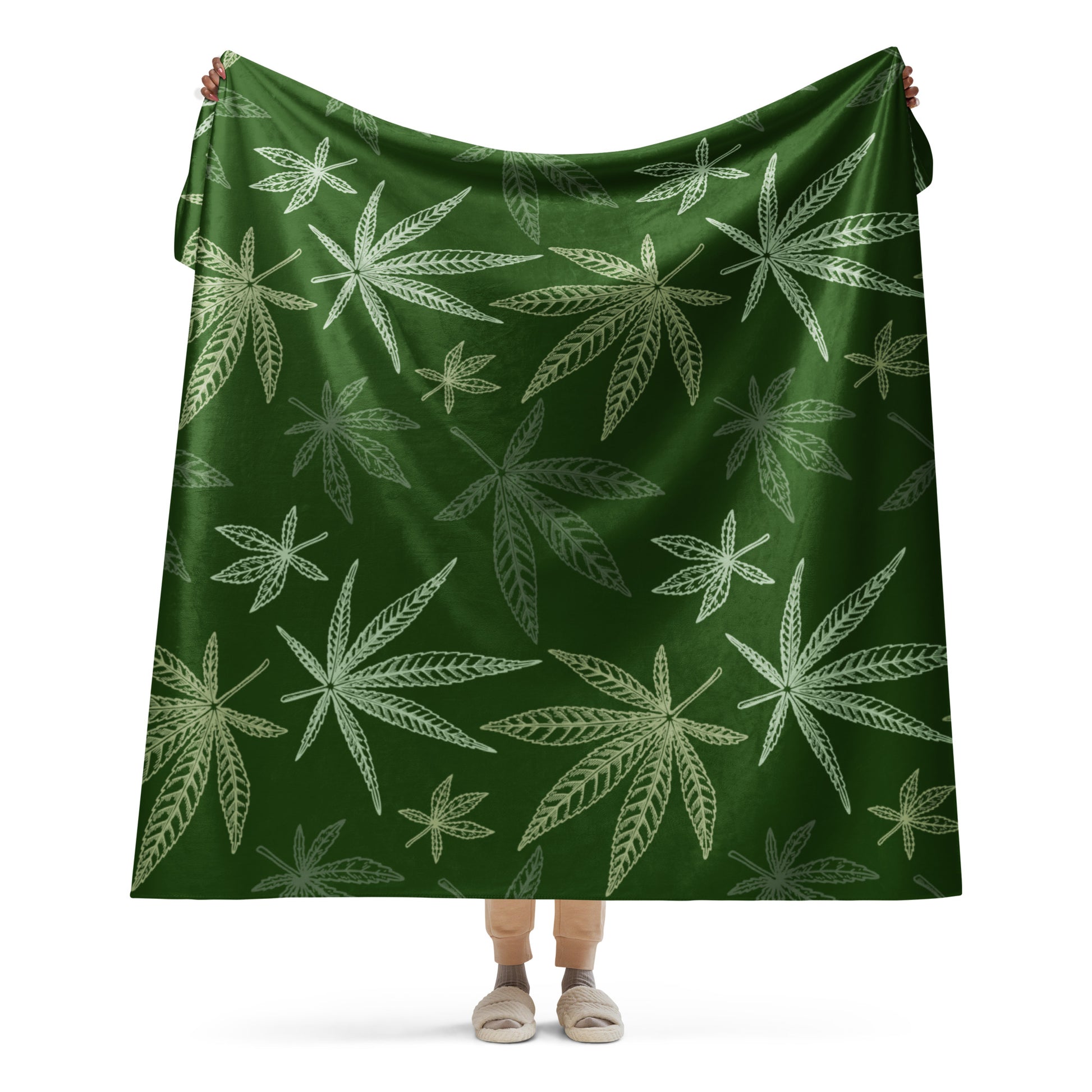 Dark Green Flower Blanket